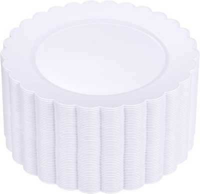SUT 72-Pack 10.25 Inch White Heavy Duty Plastic Dinner Plates, Disposable Pla...