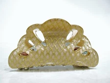 Gold glitter hair claw clamp clip for fine thin hair