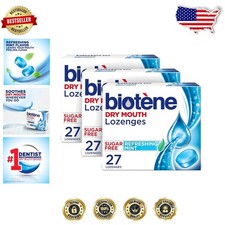 Refreshing Mint Dry Mouth Lozenges 81ct Xylitol Sugar Free Biotene Relief Pack