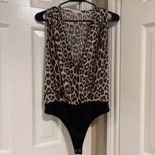 Good American Bodysuit Size 0 Animal Print One Piece Women's