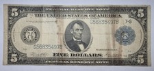 1914 $5 FEDERAL RESERVE NOTE NEW YORK  LARGE SIZE CIRCULATED G56835497B