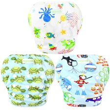 Baby & Toddler Snap One Size Adjustable Reusable Baby Swim Diaper (Diving,Ocean,