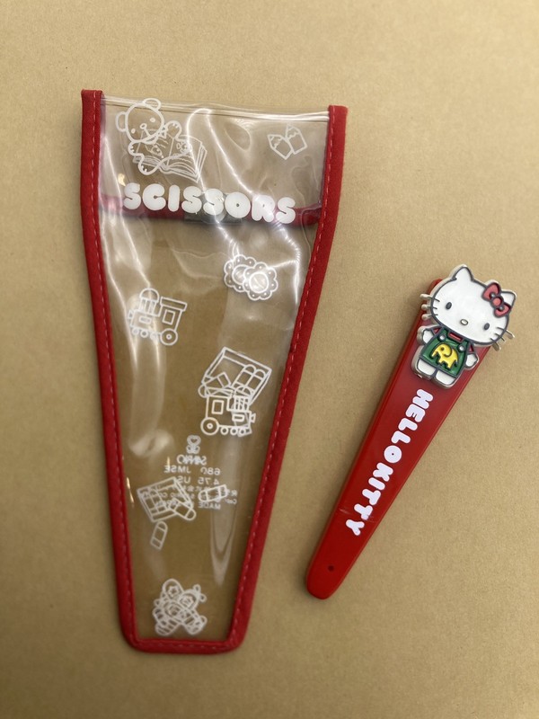 Vintage 1976 Sanrio Hello Kitty Scissors Clear Case and Sheath (No Scissors)