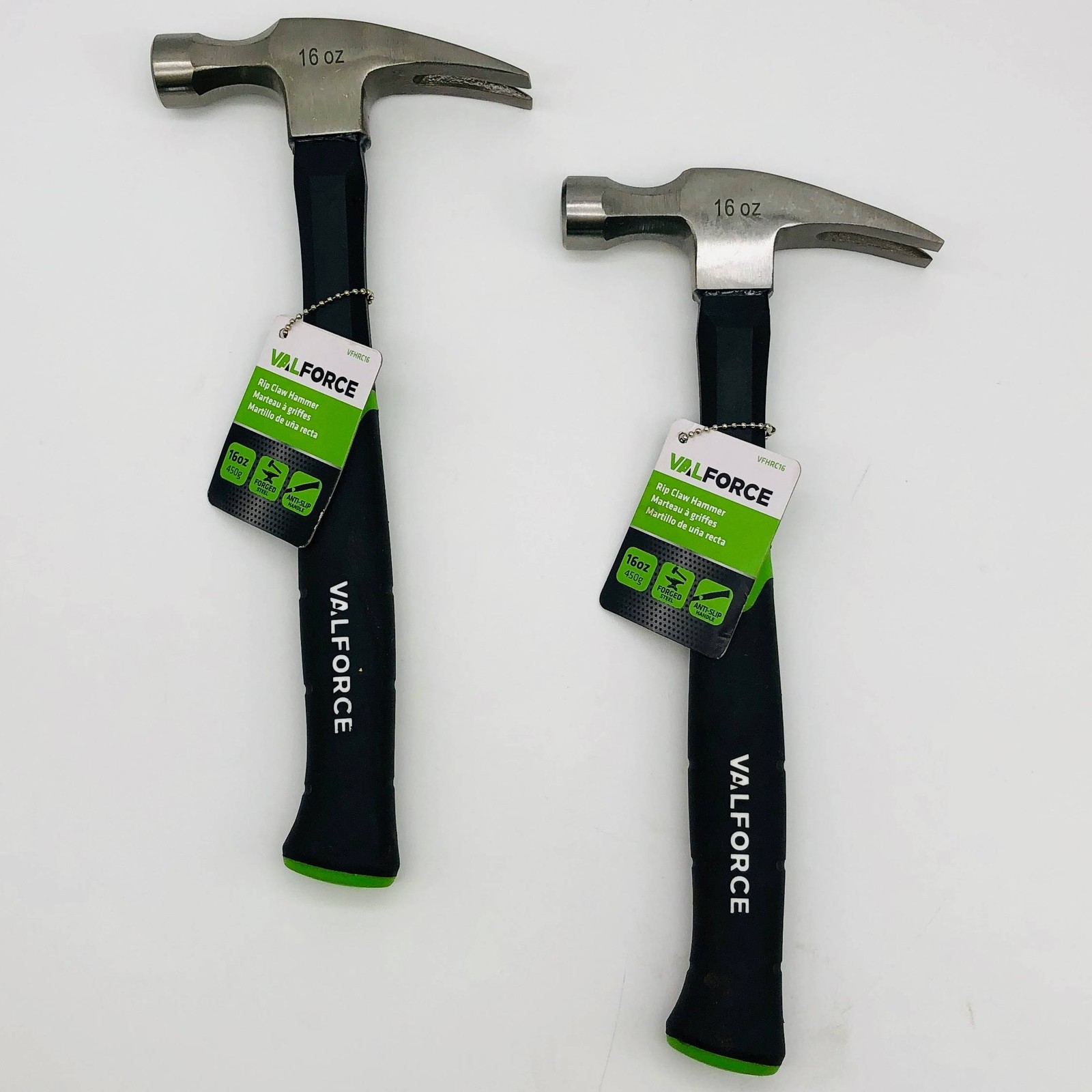 2x ValForce VFHRC16 Rip Claw Hammer 16oz Forged Steel AntiSlip Handle Fiberglass