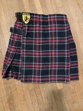Sport Kilt Women's Sport Kilt Stewart Black Tartan Plaid Skirt Size M