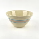 McCoy Pottery USA #12 Oven Ware Blue/Pink Stripe Mixing Bowl 12.5"