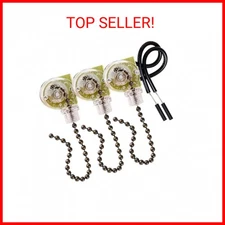 3 Pack Ceiling Fan Switch Zing Ear ZE-109 Two-Wire Light Switch, Wall Lights Pul
