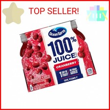 Ocean Spray 100 Juice Cranberry Juice Blend, 10 Fl Oz, 6 Count Pack of 1