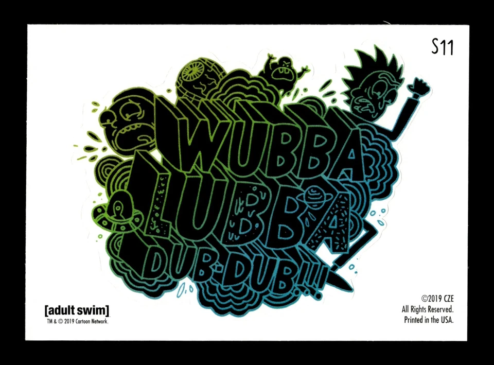 6-0-1-NS PWE . rick and morty 2 . 2019 cryptozoic . sticker . #s11 - Image 2 of 2