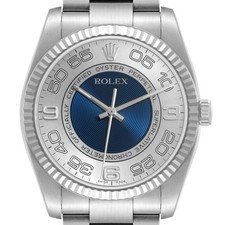 Rolex Oyster Perpetual 36 Steel White Gold Mens Watch 116034