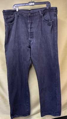 Levis 501 Jeans Men 44x32 Original Fit Black Straight Leg Button Fly Red Tab