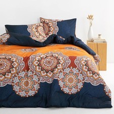 Bohemian Comforter Set Boho Chic Ornate Floral Pattern Bedding Queen Size