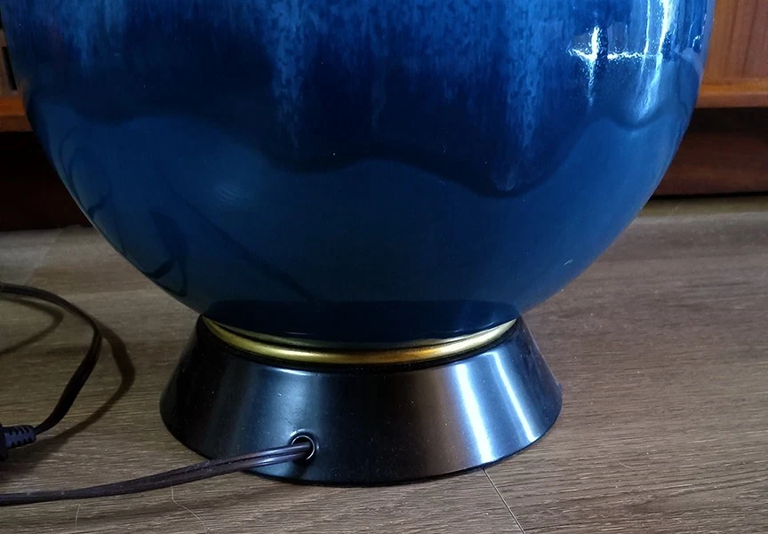 Lâmpada verde azul vintage anos 60 meados do século era atômica moderna - Imagem 4 de 4