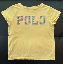 Polo Ralph Lauren Girl s Youth Yellow Floral Logo Short Sleeve T-Shirt / Size 4