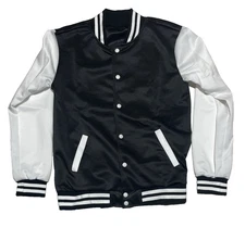 Men's Varsity Jacket Slim Fit Cotton Letterman Baseball Bomber Jacket Size Small