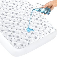 Crib Mattress Protector Waterproof, Quilted 52x28 Inch, White
