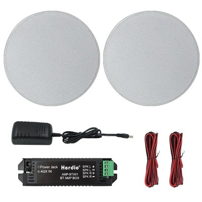 Paar Herdio 160W (2x80W) 4'' 2-Wege Unterputz Bluetooth Decke Stereo Lautsprecher