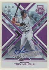 2016 Panini Elite Extra Edition Aspirations Purple 18/100 Trey Mancini Auto 3c6