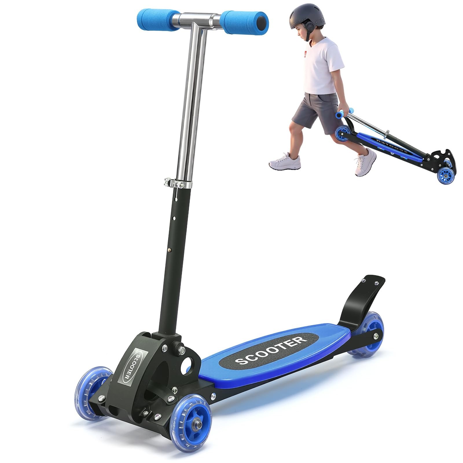 For Kids 2-5 5-7 Years, 4 Adjustable Heights Foldable Metal 