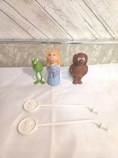 3 Fisher Price Muppets Show Stick Puppets 1978 Rowlf, Miss Piggy, Kermit 2 Stick