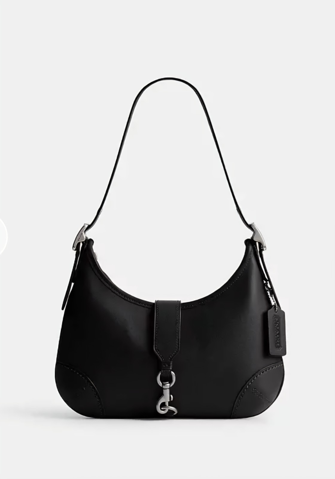 NWT Coach Hamptons Hobo Black Leather Bag Silver Hardware with Dust Bag CW642