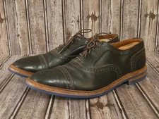 Sz 13 D Allen Edmonds Strandmok Mens Black Brogue Oxford Shoes Blue Dainite VGUC