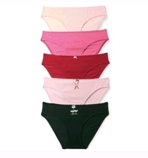 Victoria's Secret 5-PACK STRETCH COTTON BIKINI PANTIES PINK M NIB 