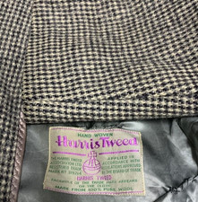 1970s Vintage Harris Tweed pure handwoven classic raglan gray over coat 46R