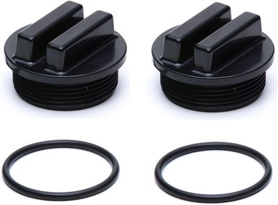 ATIE 2-Pack 1.5'' Threaded Pool Filter Drain Plug with O-Ring - Black SP1022CBLK