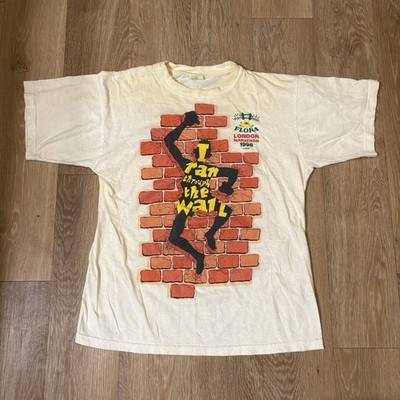 Vintage 1996 Flora London Marathon Brick Ran Through Wall Shirt XL