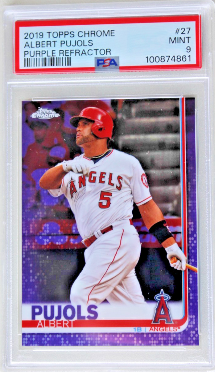 PSA 9 ALBERT PUJOLS 2019 Topps Chrome #27 Purple Refractor 011/299