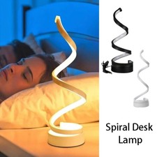 Led Strip Spiral Table Lamp Night Light Dimmable 3 Color Bedside Lamp Desk Light