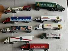 Tractor Trailer DIE CAST LOT OF 9 HERMAN MILLER WINN DIXIE COKE PABST FLYING J