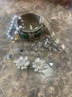 Vintage Jewelry Lot Sterling Silver 925 Costume Fashion Brooch Pendant Bracelet