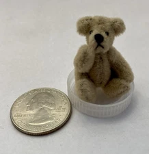 Miniature/ Micro Fully Jointed Teddy Bear Light Brown  1 1/2” By Theresa Yang