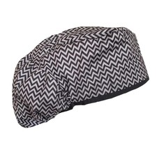 Big Hair Bouffant Chevron Black Grey Scrub Cap Hat