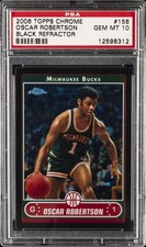 2006 TOPPS CHROME BLACK REFRACTOR #156 OSCAR ROBERTSON #/99 PSA 10