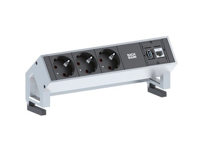 Bachmann DESK 2 Steckdoseneinheit, 3xSchutzkontaktsteckdosen 1xUSB Doppelcharger