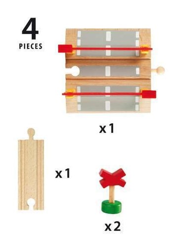 BRIO World 33388-4 Piece Railway Crossing Set | Fun and Interactive Wooden Tr... - Picture 4 of 5