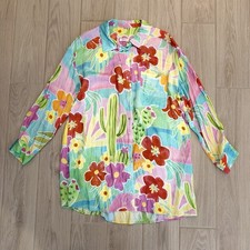 SPELL AND THE GYPSY ‘Multicolor’ MARGI HOUR BUTTON DOWN LOUNGE SHIRT SIZE LARGE