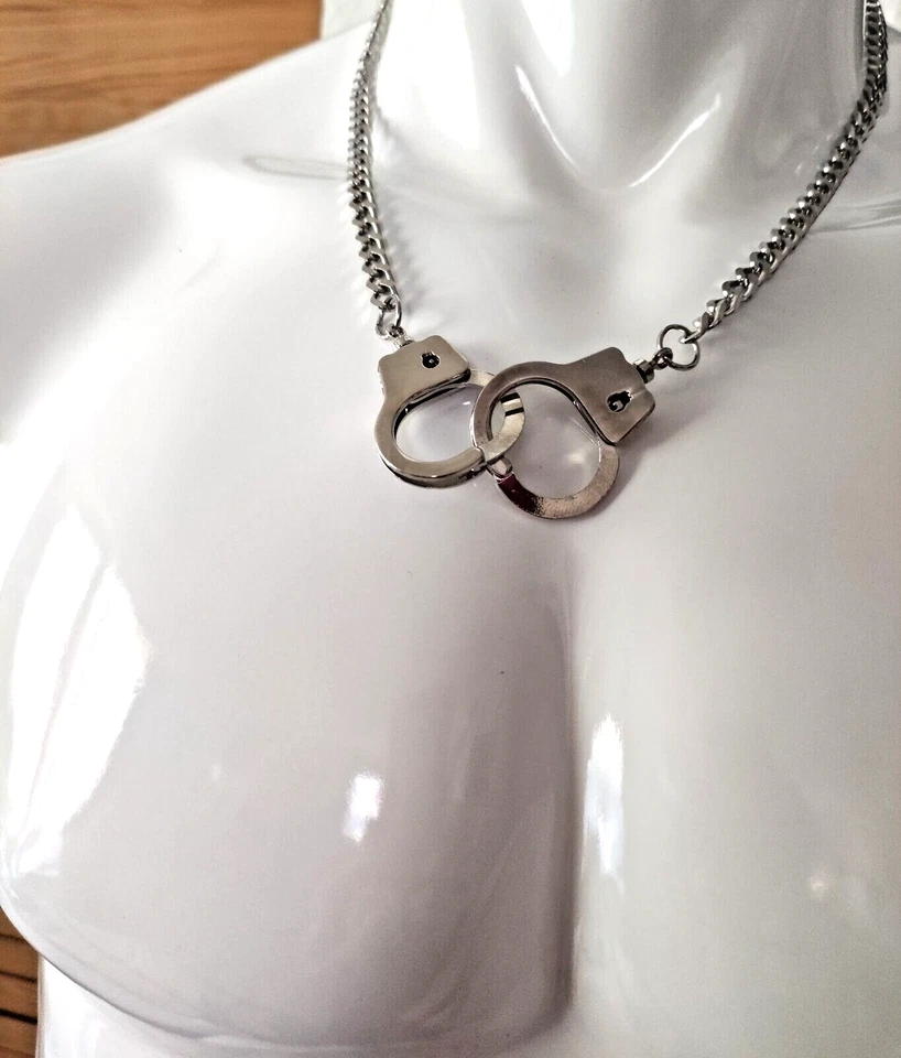 Massives Herren Collier Silberfarben Hochglanz  "Double-Jewelry-Handcuff´s" - Bild 3 von 4