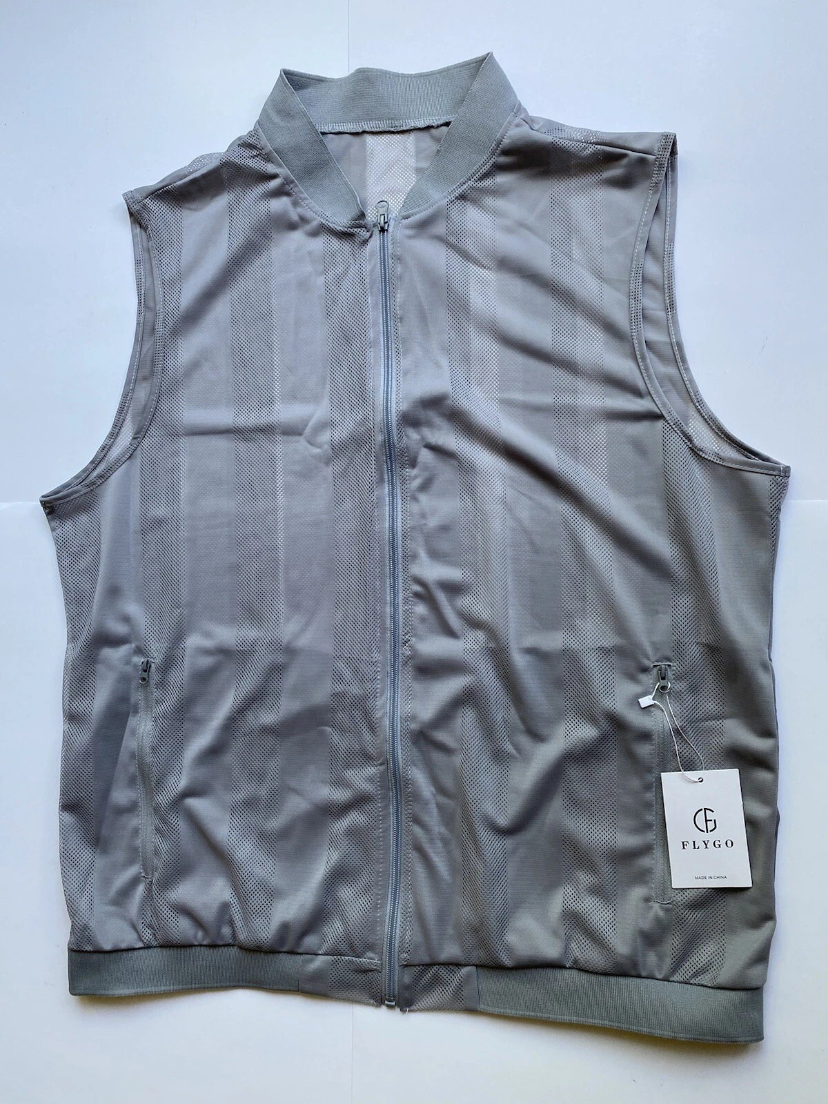 Flygo Men's Lightweight Quick Dry Travel Safari Fishing Vest Gray Size XL - NWT