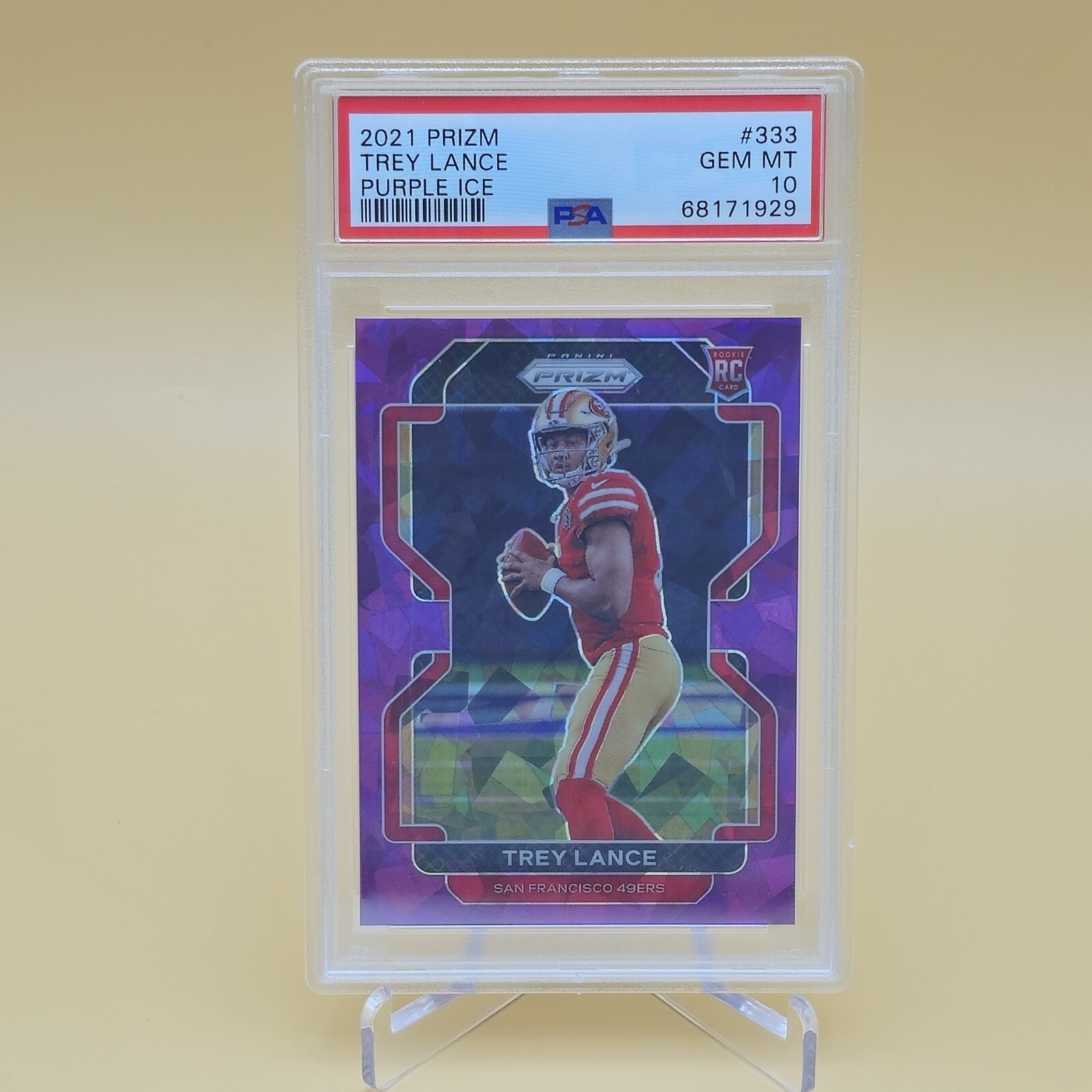 2021 Panini Prizm Trey Lance Rookie Purple Ice Prizm #48/225 PSA 10 GEM MINT RC