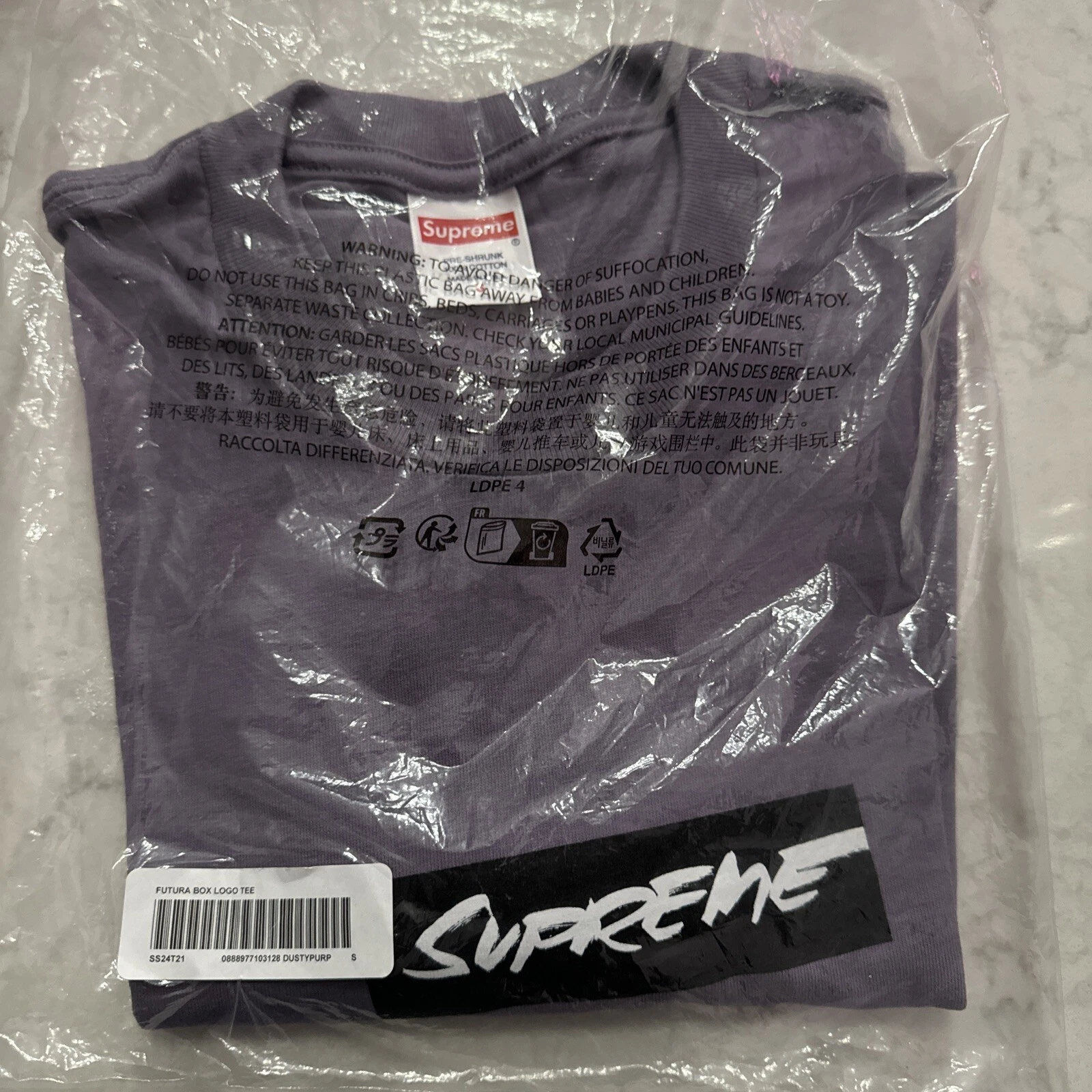 Tee shirt Supreme Future Box Logo violet poussiéreux SS24 taille S neuf scellé S