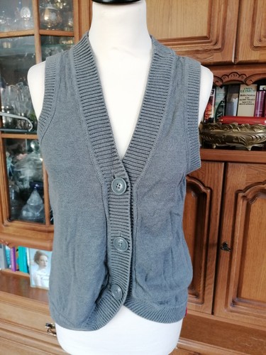 Strick-Weste "EDE" Gr. XL Baumwolle Grau - Bild 5 von 5