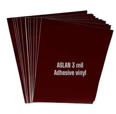 15x Sheets ASLAN 3 mil MAROON 12''x10'' Glossy Vinyl  Adhesive Sheet CRICUT  DECAL