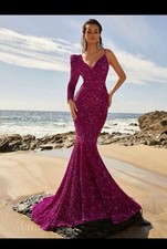 Fucsia long gala dress