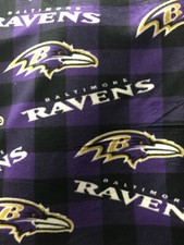 NFL BALTIMORE RAVENS Licensed Fleece Fabric Sold By The Yard