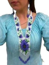 New Handmade Seed Bead Boho American Style Beaded Multi Strand necklace Earrings