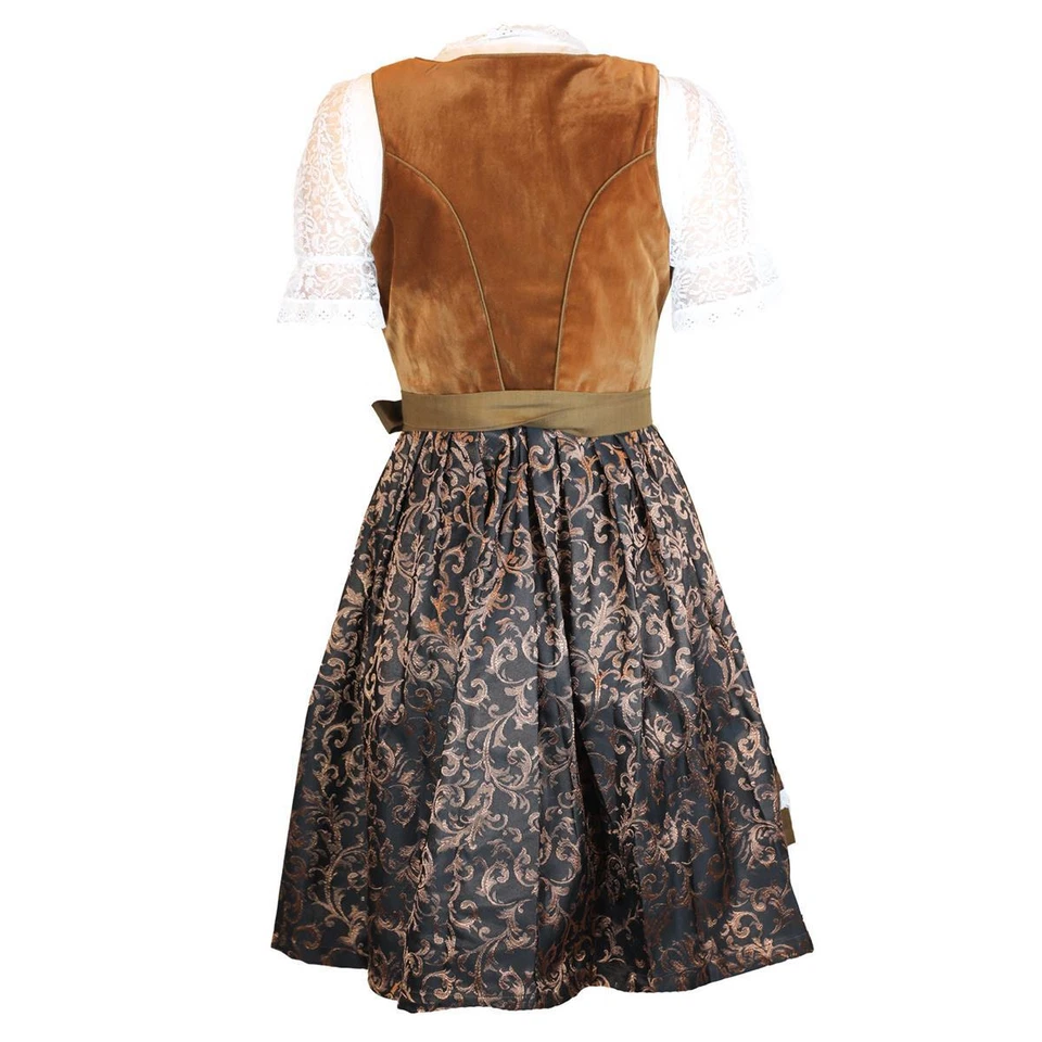 Damen Dirndl Trachtenkleid Festkleid Helene Jaquard Samt  MS-Trachten - Bild 2 von 4